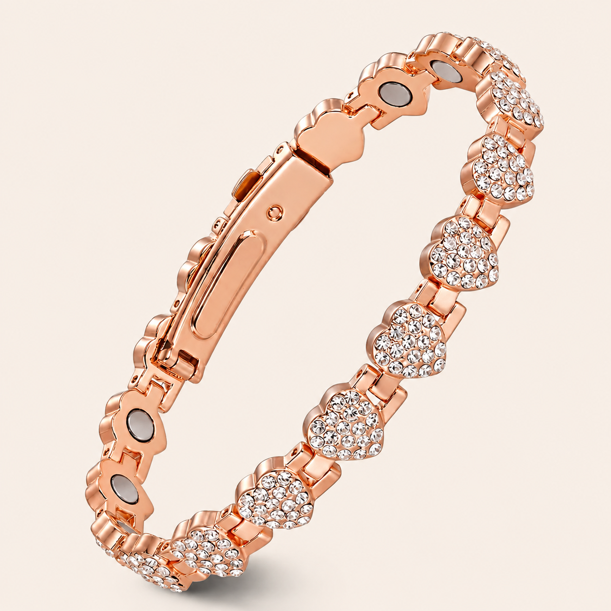 Copper magnetic heart bracelet size and fit reference