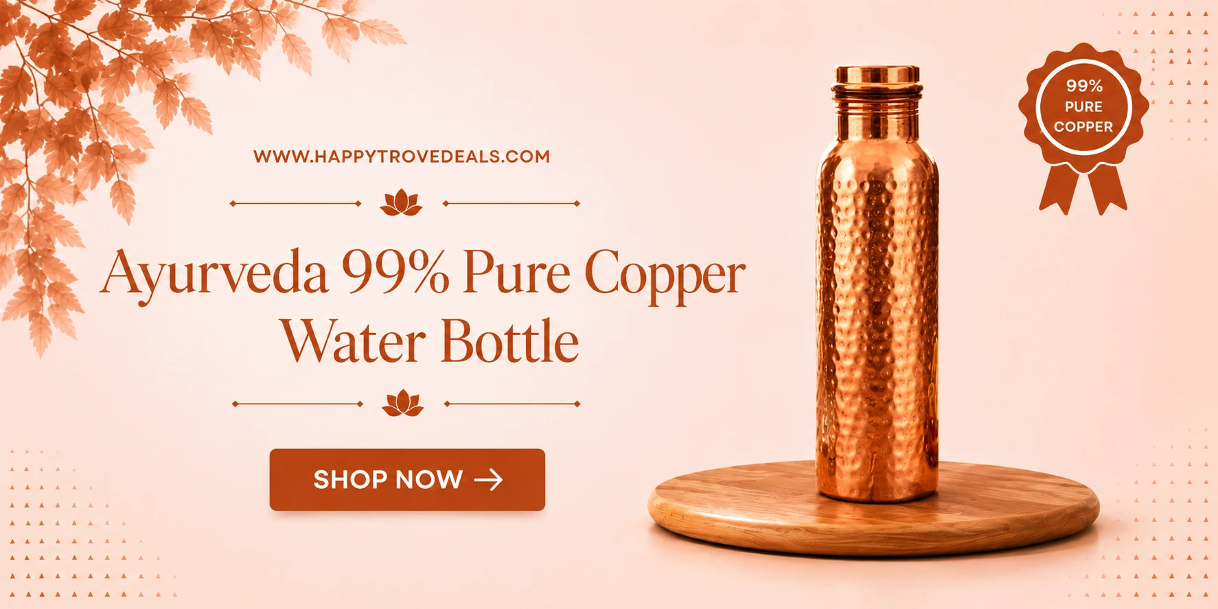 Pure copper water bottle