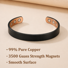Matte black copper cuff bracelet interior copper view