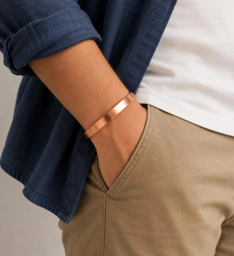 Pure Copper Magnetic Cuff Bracelet - Smooth Polished