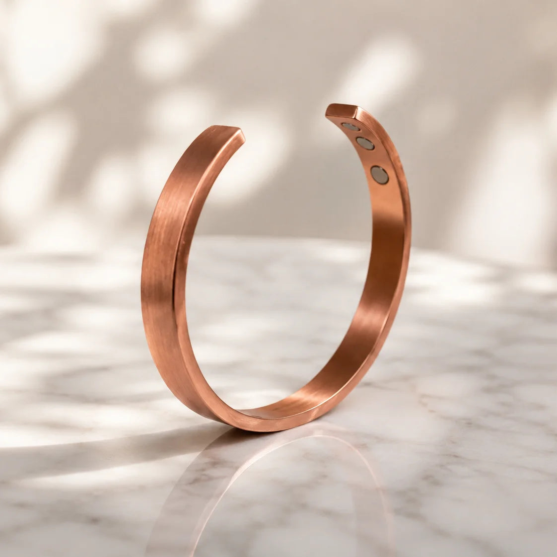 Pure copper magnetic cuff bracelet – adjustable open design