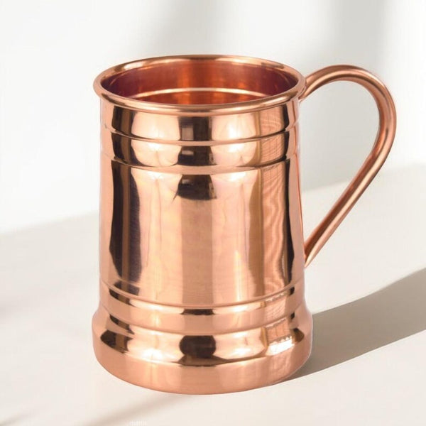 Pure Copper Mug 18oz | Handcrafted Vintage Copper Mug for Daily Hydration, Wellness & Gifting