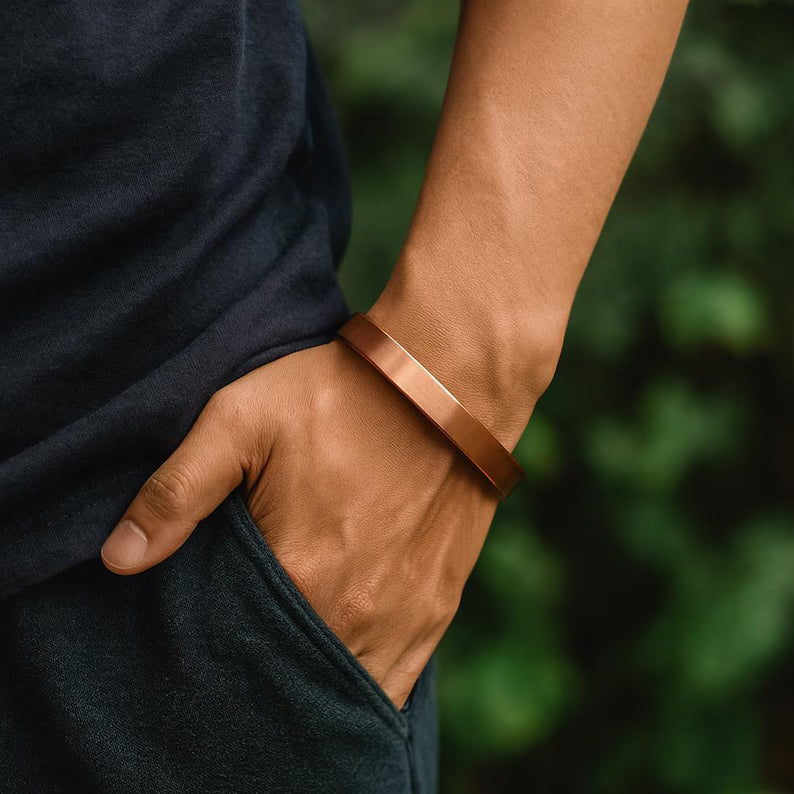 Pure Copper Magnetic Bracelet – Adjustable Cuff Bracelet for Men & Women