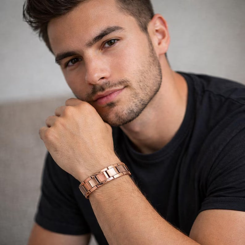 Pure Copper Magnetic Bracelet for Men – Adjustable Link Bracelet