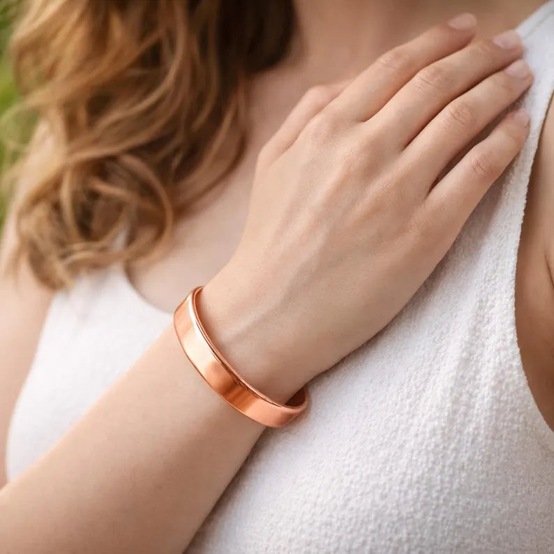 Pure Copper Cuff Bracelet – Adjustable Bracelet for Men & Women
