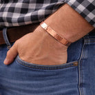 Hammered pure copper magnetic cuff bracelet – front view