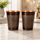 Copper floral tumbler set styled together – lifestyle photo